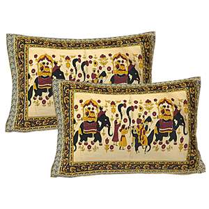 Juego de Sábanas 100% Algodón Super King con Motivos Étnicos Amarillos y Negros y 2 Fundas de Almohada (SHKV1074) - Product Image 3
