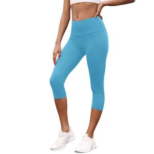Pantalones Capri de cintura alta supersuaves para mujer, mallas de punto para gimnasio, Fitness, para entrenamiento, Yoga, correr, Push-up, Atlético - Product Image 1