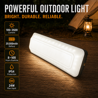 Lampe de travail LED rechargeable au lithium 20000mAh avec logo personnalisable, 3500Lm haute luminosité, étanche IP54, base magnétique, camping