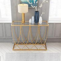 Table console moderne en or de luxe |   Meubles personnalisés pour hall d'hôtel et villa |   Table d'entrée en marbre blanc pour salon, vente en gros