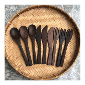 Juego de utensilios de madera para cocinar-Incluye cuchara, tenedor, espátula-Material natural-Ideal para uso diario en la cocina - Product Image 6