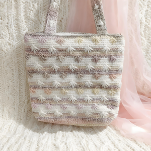 Sac à bandoulière en crochet fait main, rayé et texturé, personnalisable, pour usage quotidien décontracté, pour femmes - Vente chaude en gros - Product Image 5
