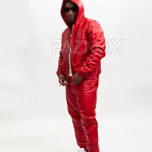 Survêtement en cuir pour hommes de couleur personnalisée Vêtements décontractés pour hommes Survêtement en cuir de mode pour hommes fabriqué par les fabricants OEM - Product Image 4