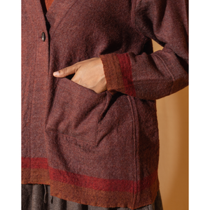 Veste en laine TIYA - Manteau long décontracté couleur marron avec rembourrage en cachemire, chaud pour l'hiver et l'automne, idéal pour les saisons froides - Product Image 2