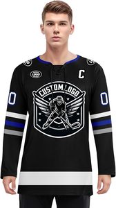 Personalizado cualquier logotipo Nombre Número Tamaño Unisex Reversible Diseño personalizado Sublimado Adultos Ropa de hockey sobre hielo Equipo Hockey Jerseys - Product Image 3