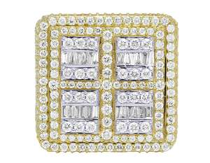 Anillo para hombre tendencia Hip Hop Ice Out VS laboratorio cultivado en oro amarillo de 10K diamante completo anillo de joyería personalizado de lujo para hombres - Product Image 2