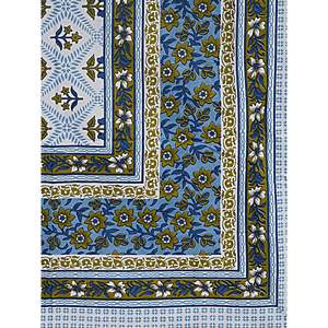 Blue Floral 180 TC Single <b>Bedsheet</b> with 1 Pillow Cover 100% Cotton Fitted Sheets-Model BSB1106 Available <b>3</b> <b>4</b> 6 Pcs for Home Use - Product Image 4