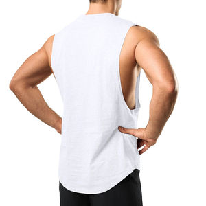 Verano Casual Nueve Chaleco de color sólido con logotipo personalizado Impreso 100% Poliéster Cuello redondo Hombres camiseta sin mangas - Product Image 4