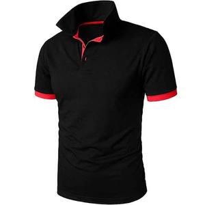 Manga corta Diseño de alta calidad Algodón Tallas grandes 220g Peso High Street Style Hombres Polo Camisetas deportivas Liso Transpirable - Product Image 1