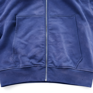 Sudadera con capucha de cremallera completa personalizada, color liso, estilo casual urbano, manga larga, para hombre y mujer, venta al por mayor, suministro de fábrica OEM ODM - Product Image 3