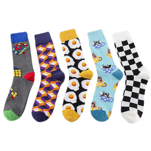 Chaussettes en coton respirantes à motif de dessin animé amusant personnalisées en gros pour hommes et femmes à usage quotidien Commande en gros - Product Image 1