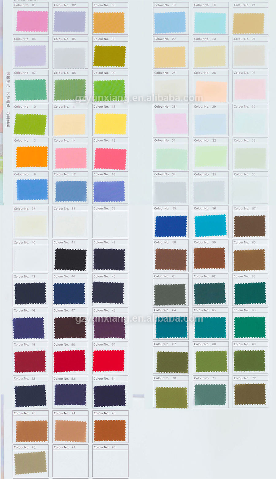 Par défaut : noir, couleur : veuillez noter le numéro de couleur.