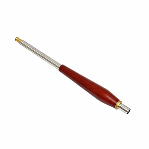 Ensemble de pipe à eau vintage avec cadre en bois, double bouteille en verre, LED, poignée de tuyau supérieure en aluminium, télécommande, finition ambre pour W - Product Image 4