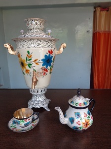 Teteras y Teteras de metal Samovar de cobre turco con icono tradicional hecho a mano - Product Image 5