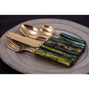 Ensemble de couverts en acier inoxydable plaqué moderne et luxueux, poignée en résine, finition argentée, utilisation pour mariage et restaurant, vente chaude - Product Image 4