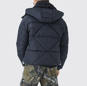 Chaqueta de Hombre Acolchada con Capucha Desmontable, Diseño de Burbujas, Logotipo de Diseñador, OEM, Alta Calidad, Color Negro, Estampado de Burbujas, Personalizable, 2026 - Product Image 2