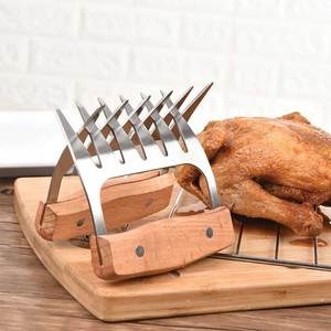 Séparateur de cuisine Pizza <span class=keywords><strong>Jambon</strong></span> Frais En Bois Serrure Ensemble BBQ Outil Poulet Cuit Griffes Déchiqueteur De Viande - Product Image 5