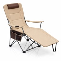 Fauteuil inclinable en acier inoxydable, appui-tête réglable sur 4 niveaux, accoudoirs respirants, légers et portables