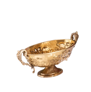 Tazón de Vidrio de Gran Calidad a un Precio Razonable, Nuevo Diseño de Lujo con Base de Metal, Tazón de Metal Color Dorado - Product Image 3