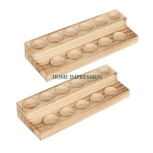 Porte-verre à liqueur en bois naturel Qualité supérieure Grande taille Porte-verre pour la maison et les ustensiles de cuisine Accessoires de table Fournitures - Product Image 1