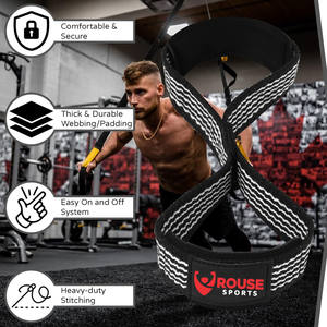 สายรัดยกน้ำหนักแบบรูปเลข 8 สำหรับการฝึกยกน้ำหนักในโรงยิม สายรัดข้อมือแบบหนาพิเศษสำหรับเดดลิฟท์ พาวเวอร์ลิฟติ้ง ออกกำลังกาย สำหรับผู้ชายและผู้หญิง - Product Image 5