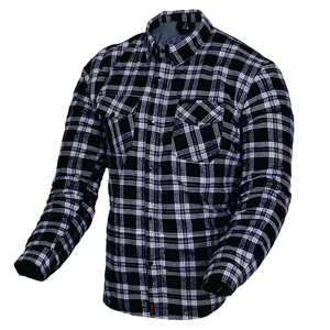 Custom Men Aramid Reinforced Motorcycle <b>Flannel</b> Shirt Safety Motorbike <b>Jacket</b> with Plaid Design CE Armored Protection - Product Image 1