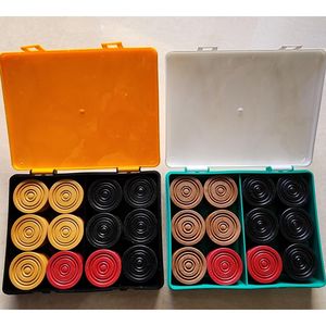 OEM personalizado mejor calidad 24 piezas diferentes colores de madera Carrom hombres conjunto precio razonable India moneda jugadores juego de mesa - Product Image 2