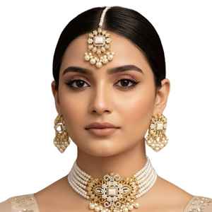 Mehndi Plating Modern CZ Stone Jewelry Elegant CZ Stone Festival Necklaces Fashion Jewelry Luxury Artificial Jewelry Export - Product Image 1
