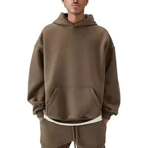 Sweat-shirt à capuche surdimensionné pour homme, streetwear d'hiver personnalisé, 100% coton molletonné, avec poche, design écologique, OEM, 2 pièces - Product Image 5