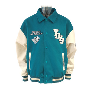 Wholesale Designer Clothing Blank Custom Logo Baseball Jackets Stretch Cotton Embroidery Varsity Jacket - Product Image 1