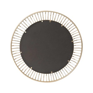 Miroir mural rond en métal doré exquis ajoutant une élégance royale de luxe et une touche artistique moderne aux intérieurs contemporains - Product Image 2
