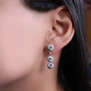 Boucles d'oreilles pendantes en argent 925 avec zircone cubique et plaqué or, pour mariage ou cadeau de fête pour femmes - Product Image 3