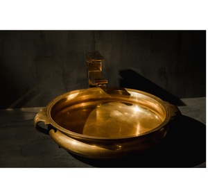 Luxury Beautiful Modern Round Golden Finished Brass Sinks for Bathroom Kitchen High Quality Finished Brass Sink With Latest - Product Image 1