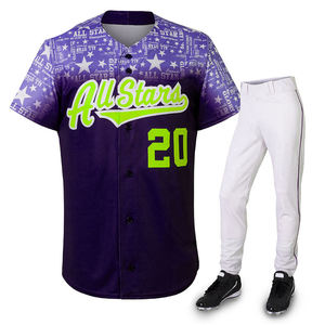 Nuevo Diseño de Uniformes de Softbol para Hombre, Sublimados, Personalizados, Transpirables, de Secado Rápido, Tallas Grandes, 100% - Product Image 1