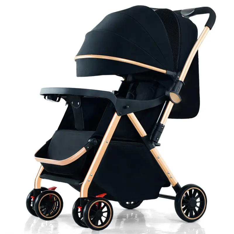 Coches Para Bebes。軽量イージーフォールドコンパクトベビーカーベビープッシュチェアリバーシブルハンドル幼児ベビーカー乳母車旅行用