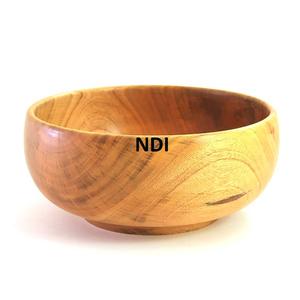 Premium Quality Acacia Wooden Rounded <b>Large</b> <b>Bowl</b> Durable Rustic Fruit Serving <b>Bowl</b> Hand Carved for Camping Food Dessert Serving - Product Image 6