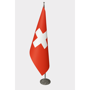 Official <b>for</b> Switzerland Indoor <b>Flag</b> with Custom Logo Aluminum <b>Pole</b> & Durable Materials - Product Image 1