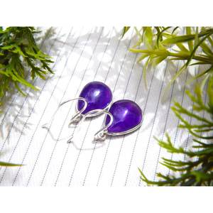 Pendientes de piedras preciosas cabujón de amatista para mujer, joyería de plata de ley 925 hecha a mano, accesorio de moda púrpura para regalos - Product Image 5