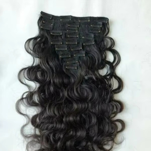 Body Wave Couleur 1b 7 Pcs Set Clip In Extensions Indien Temple Cheveux 100% Non Transformés Texture Ondulée Extensions de Cheveux Humains En Gros - Product Image 1