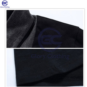 Camiseta de retazos de algodón de manga larga para hombre 2024, camisetas de manga larga con corte cubierto y cuello de pico, camisetas de moda de talla grande - Product Image 4
