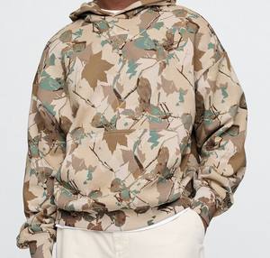 300g poliéster/algodón polar pulóver con capucha para hombres invierno Casual Regular Fit Color sólido secado rápido transpirable ácido lavado crudo - Product Image 2