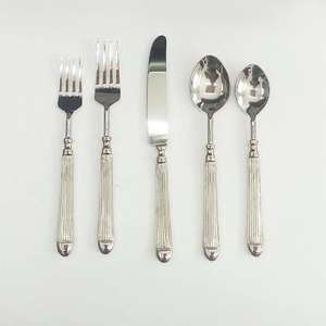 Mirrored steel High Quality Party and Wedding Usage Sustainable Vintage Handle 2 Spoon 2 Fork and 1 Knife <b>Cutlery</b> <b>Set</b> - Product Image 4