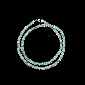 Collar de cuentas de Rondelle facetadas de Aguamarina, collar de cuentas de Aguamarina Natural para hacer joyas, collar delicado para mujer, VENTA - Product Image 4