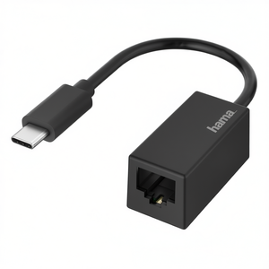 Adaptateur réseau USB-C Hama Gigabit Ethernet 1000 Mbps noir, accessoire informatique, modèle 00200322 0881824 - Product Image 2