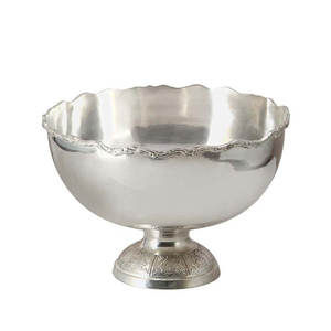 Accesorios de decoración de mesa Soporte de metal pulido brillante Tazón de fruta de vidrio Diseño moderno Tazón de servidor de fruta profundo redondeado - Product Image 5