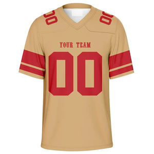 Maillot de football américain personnalisé, coupe ample, tissu respirant à séchage rapide, manches courtes, imprimé, grande taille pour l'entraînement sportif - Product Image 1