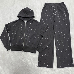 Survêtement en strass décontracté pour hommes, survêtement basique en strass avec pantalon de jogging, survêtement en strass, nouveauté - Product Image 1
