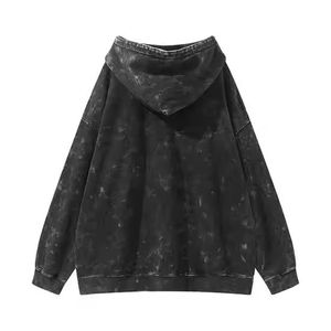 เสื้อกันหนาวมีฮู้ดของผู้ชายผ้าฝ้าย100% ย้อนยุคซักได้ไซส์ใหญ่พิเศษออกแบบโลโก้ได้ตามต้องการ - Product Image 4