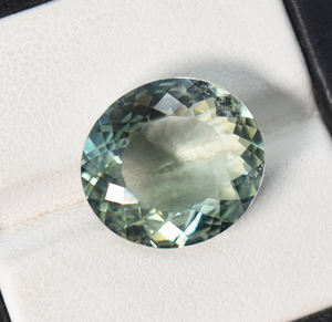 Gema Ovalada de Amatista Verde de 10.50 Quilates, Gema de Amatista de Laboratorio Impecable de 16.5X15 mm, Gema Suelta para la Elaboración de Joyas - Product Image 2