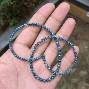 Cuenta redonda facetada de Diamante Azul, Rondelle elegante para uso de joyería, Material de piedra, artesanía Diy, cuentas de diamantes, hermosa fabricación de collares - Product Image 3